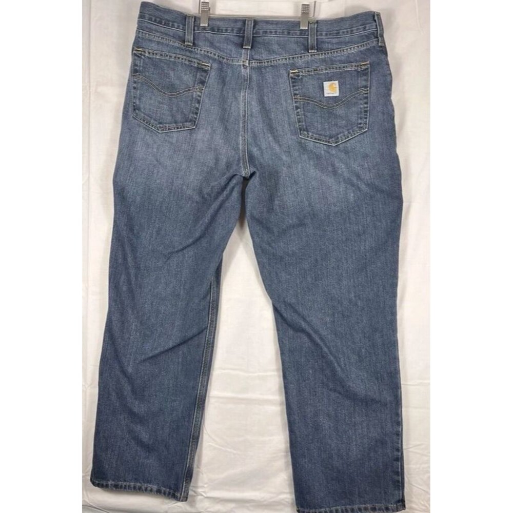 Carhartt Five Pocket Relaxed Fit Blue Jeans Medium Wash Men’s Size 42” X 32”